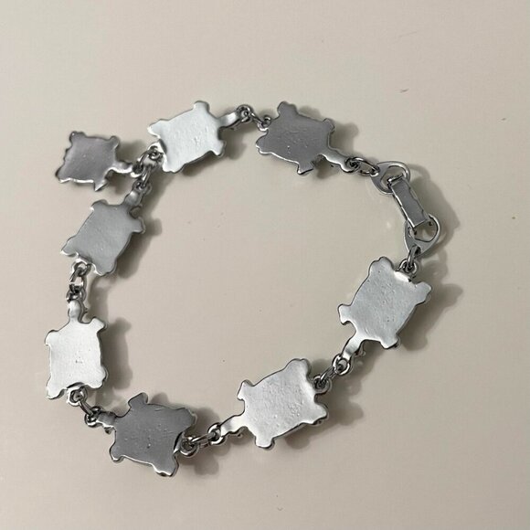 Multi Coloured Turtle Shell Bracelet 7 Inch Long - Picture 5 of 16